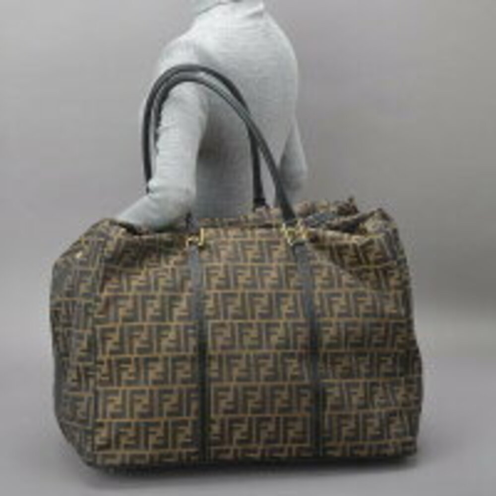 FENDI Zucca Boston bag shoulder lock jacquard leather brown black - Picture 5 of 10